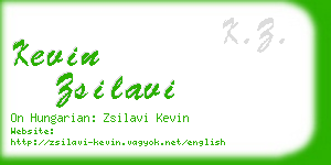 kevin zsilavi business card
